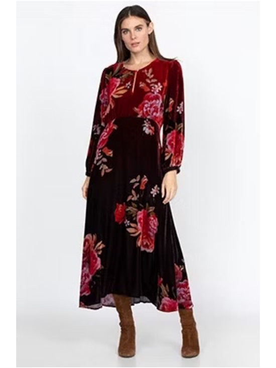 Johnny Was Dresses & Skirts - Johnny Was CORALIE VELVET EFFORTLESS MIDI DRESS Size M